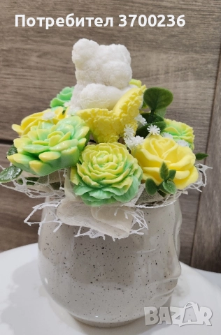 Букети / аранжировки от сапунени цветя/рози, снимка 4 - Подаръци за жени - 52183956