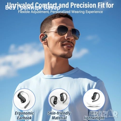 Нови Open Ear спортни слушалки Bluetooth 5.4, 32H, IPX7, HiFi, ENC Кутия за зареждане, снимка 3 - Слушалки и портативни колонки - 53278919