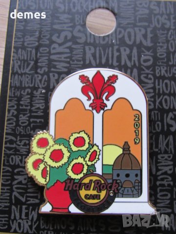 Оригинална метална значка Hard Rock Cafe Флоренция, Италия, снимка 2 - Колекции - 41729183