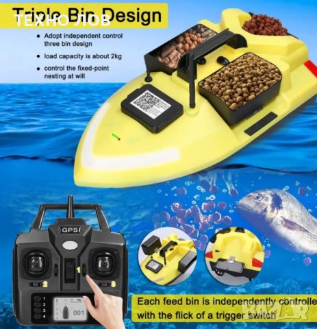 Лодка за захранка V020 GPS-40 точки най-новия модел фосфорна-неон! Батерия 12 000mAh

, снимка 10 - Стръв и захранки - 42009928