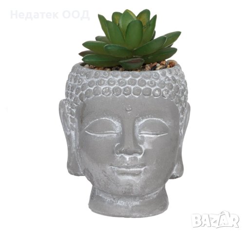 Декоративна саксия Буда, 8x8x9.5см, снимка 2 - Изкуствени цветя - 41502304