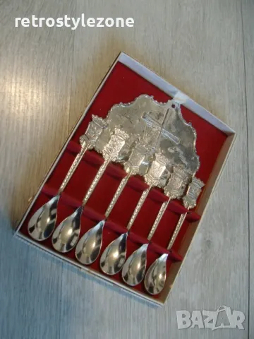 № 7753 стари малки лъжички с поставка за стена , снимка 5 - Други ценни предмети - 47897762