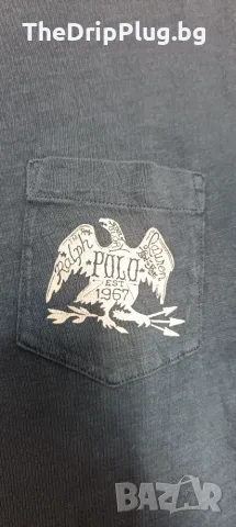 Polo Ralph Lauren мъжка тениска размер L с джобче тъмно синя, снимка 3 - Тениски - 55805405