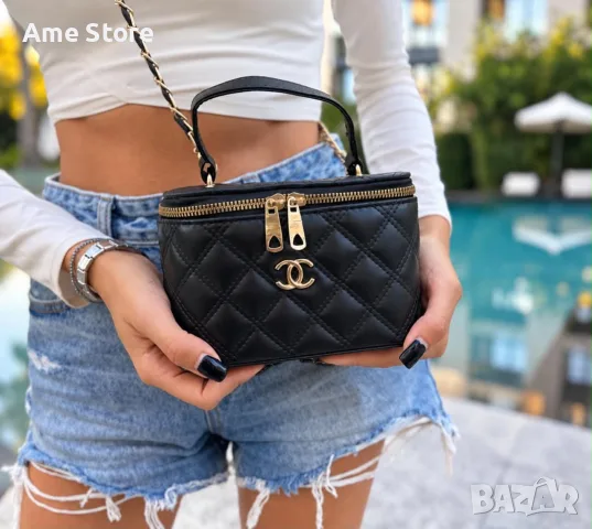 Черна чанта Chanel, снимка 3 - Чанти - 56165456