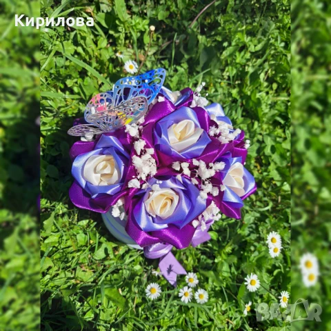 сатенени рози и букети