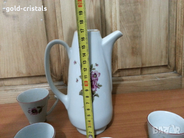 Стар български порцелан каничка с чашки, снимка 7 - Антикварни и старинни предмети - 36118895