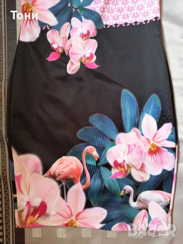  Елегантна рокля Ted Baker Pink 2 UK 10 Flamingo, снимка 4 - Рокли - 47547223