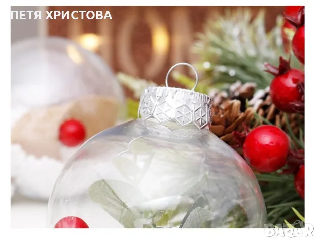 Комплект прозрачни коледни топки за украса - 16 броя в комплект, снимка 8 - Декорация за дома - 56184508