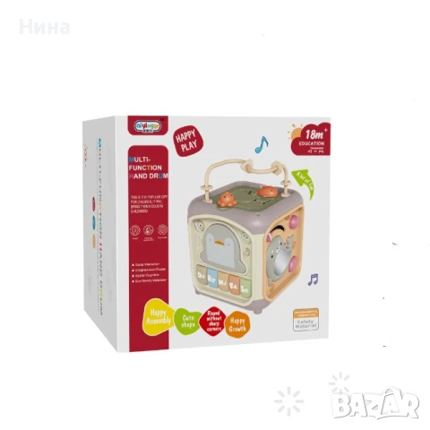 Бебешка играчка занимателен куб Happy play, снимка 5 - Образователни игри - 50929885
