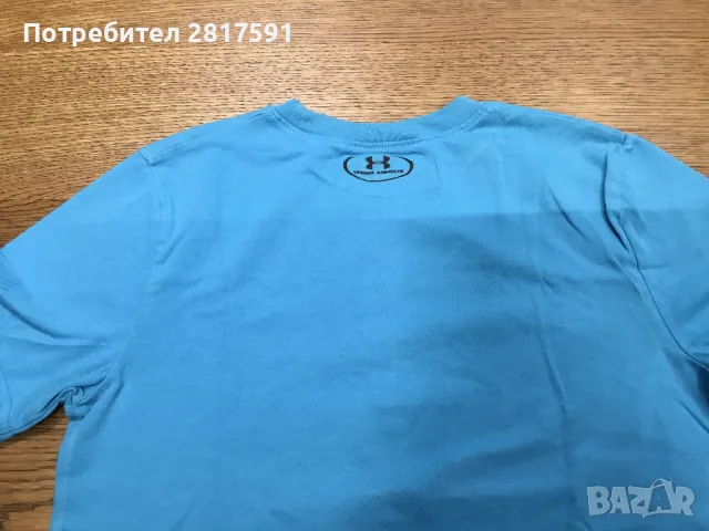 Детска тениска Under Armour, светло синя с щампа , размер М, снимка 4 - Детски тениски и потници - 47485305