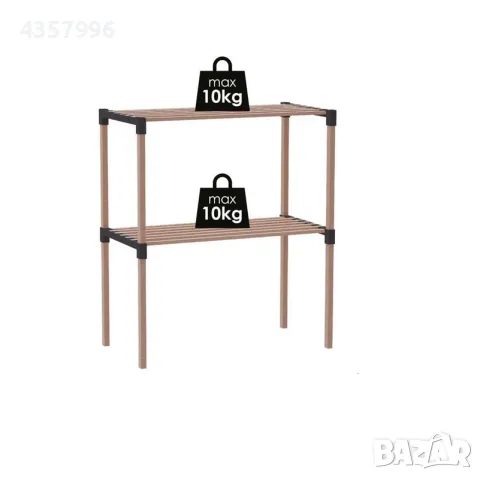 Етажерка за микровълнова, 2 нива, Кафяв, снимка 3 - Органайзери - 48876064