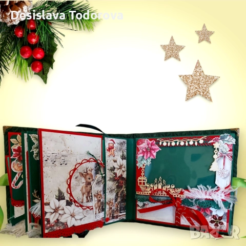 Изцяло ръчно изработен коледен албум за снимки , снимка 6 - Коледни подаръци - 52477915