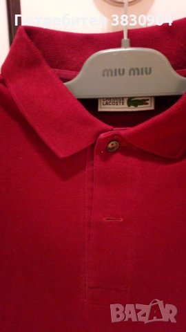 Поло шърт Lacoste, М, 100% памук, дълъг ръкав, снимка 2 - Блузи - 42195715
