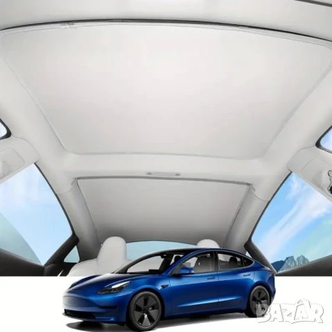 Оригинален Автомобилен Панорамен Слънцезащитен Сенник за Tesla Model 3 (2017-2023), 99% UV Защита!