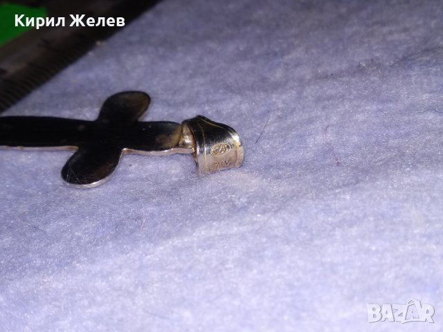 ЕЛЕГАНТЕН ИТАЛИАНСКИ СРЕБЪРЕН АРТ КРЪСТ СРЕБРО 925 с БЯЛА ПОЗЛАТА 38432, снимка 6 - Колиета, медальони, синджири - 41337131