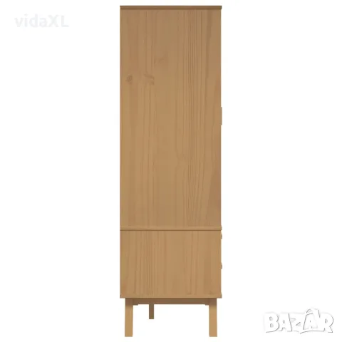vidaXL Гардероб OLDEN, бял и кафяв, 76,5x53x172 см, борово дърво масив, снимка 8 - Гардероби - 56147299