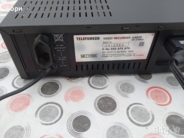 TELEFUNKEN HIFI STEREO A980P VHS Записващо видео, снимка 9 - Плейъри, домашно кино, прожектори - 39232677