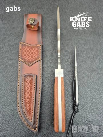 Уникален комплект от два ножа-масивен и компактен в една кания,LN437, снимка 7 - Ножове - 53176709