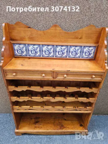 Шкаф за вино изработен изцяло от дърво, снимка 4 - Шкафове - 49668111