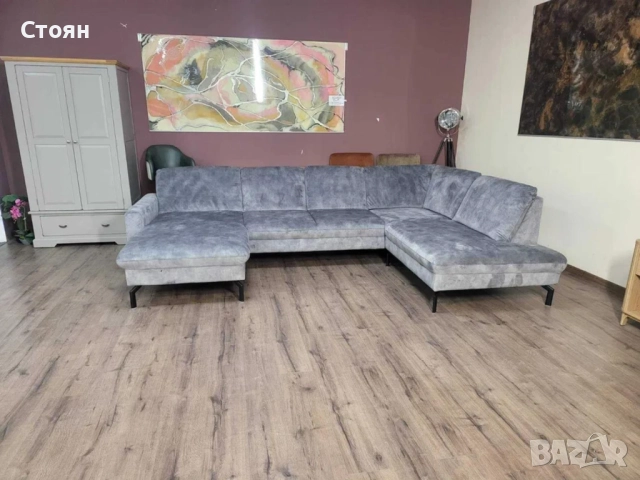 ПРОМОЦИЯ!!! П - образен ъглов диван от плат сив LS701521, снимка 5 - Дивани и мека мебел - 52826805