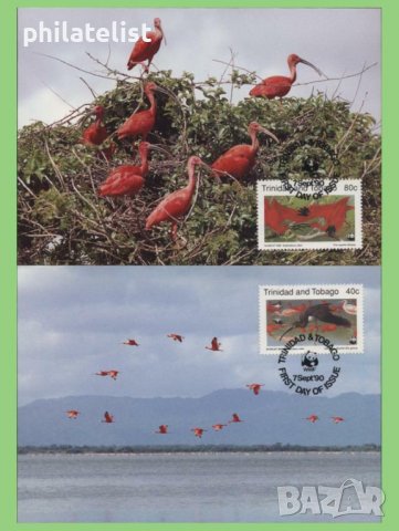 Тринидад и Тобаго 1990 - 4 броя Карти Максимум - WWF, снимка 2 - Филателия - 38890840
