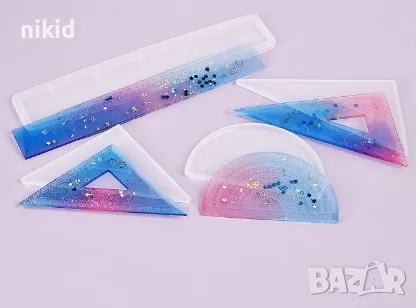 линия триъгълник транспортир силиконов молд форма смола дфондан декор 