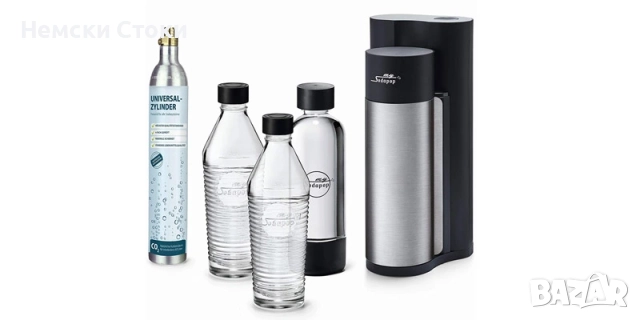 Диспенсър за газирана вода Sodapop Harold + 3 бутилки + CO2 цилиндър , снимка 2 - Други стоки за дома - 52368746