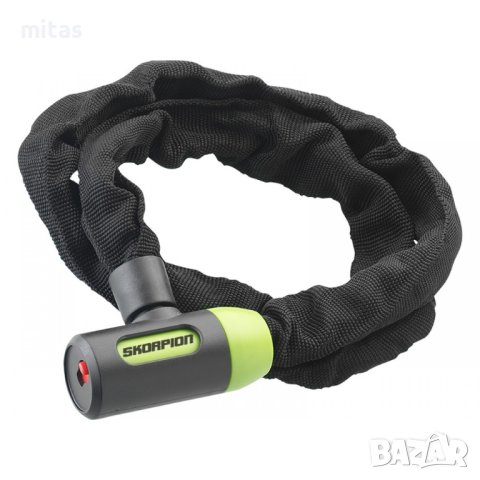 Заключващо устройство верига за велосипед с ключ SKORPION, 90см/5mm, снимка 2 - Аксесоари за велосипеди - 41541067