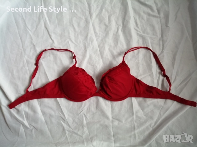75A червен сутиен розички H&M, снимка 14 - Бельо - 52900023