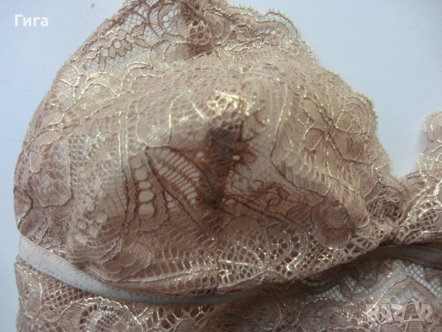 Златист луксозен сутиен Hunkemoler, с презрамки около врата, снимка 2 - Бельо - 39894321