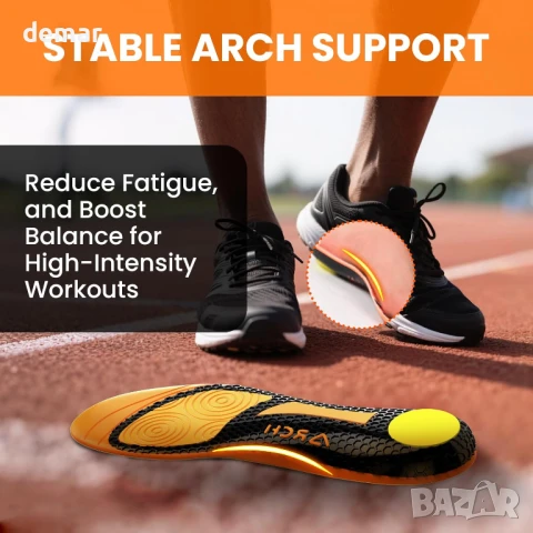 Стелки за спортни обувки Welnove Orange с гел за предната част на стъпалото - размер L, снимка 5 - Други спортове - 50797024