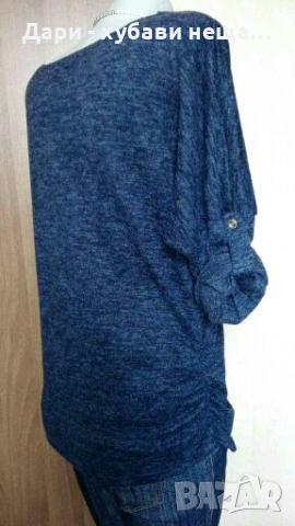 Много тъмно синя дълга блуза🍀❤S,M,L❤🍀арт.4102, снимка 2 - Блузи с дълъг ръкав и пуловери - 36303666