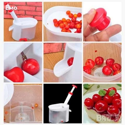 Уред за почистване на костилки Cherry corer Изключително компактен: 18х10см в основата, снимка 3 - Други - 48734579