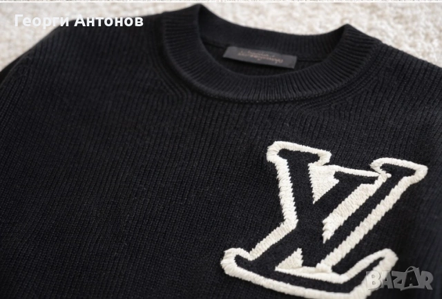 Черна плетена блуза LV модел – нова, снимка 4 - Блузи - 53527071