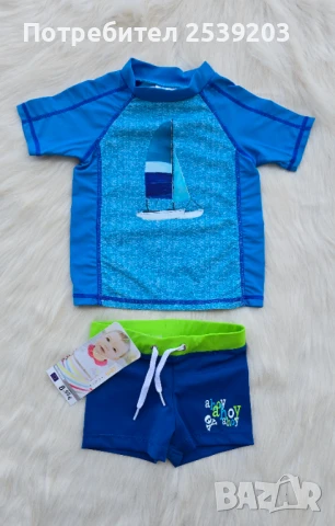 Детски бански и плажна блуза 12-18месеца , снимка 10 - Бебешки бански - 50719130