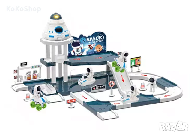 Космическа станция със совалка и астрановти, снимка 3 - Влакчета, самолети, хеликоптери - 53683619