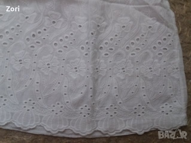 ИЗКЛЮЧИТЕЛНО КРАСИВА бяла памучна блуза/риза в английска дантела , снимка 4 - Ризи - 41979218