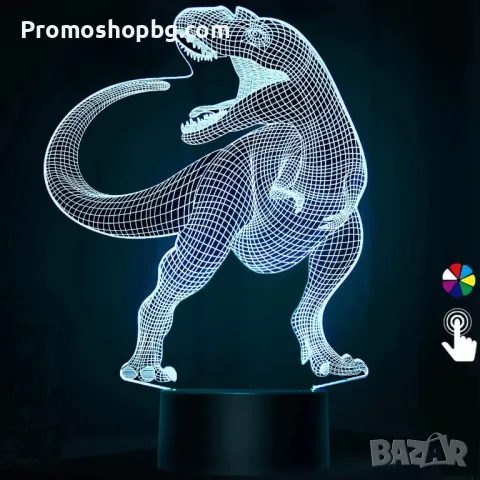 Холограмна 3D LED лампа Т-Rex динозавър