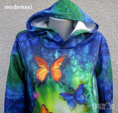 3XL Нов суичър с пеперуди, снимка 4 - Суичъри - 44405939