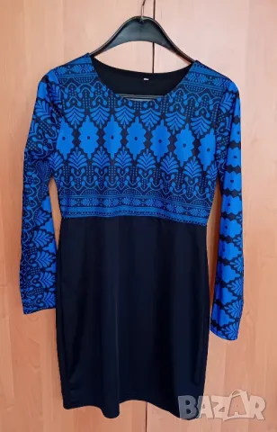 Рокля в синьо и черно, снимка 2 - Рокли - 47849385