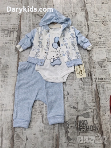 Бебешки комплекти от три части за момче , снимка 2 - Комплекти за бебе - 53579502