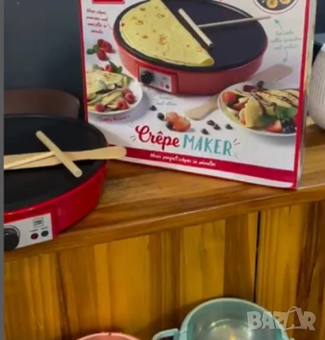 Уред за палачинки Rosberg, 1200W\30см., Терморегулатор, Черен