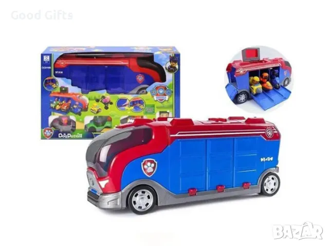 Пес Патрул Камион Paw Patrol с 3 колички и Райдър, Отварящ се, Автовоз , снимка 2 - Коли, камиони, мотори, писти - 47279248