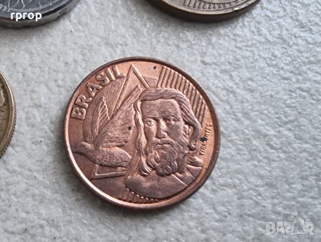 Монети. Бразилия. 5, 10 ,25 и 50 сентавос и 1 реал. 5 бр., снимка 10 - Нумизматика и бонистика - 41700275