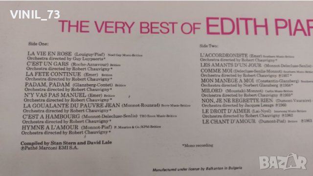 Edith Piaf – The Very Best Of - Най-доброто от Едит Пиаф ВТА 12338, снимка 3 - Грамофонни плочи - 39761172