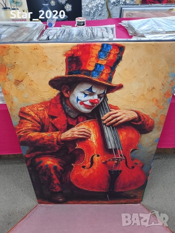 Светеща картина с LED осветление - Joker с цигулка 🎻