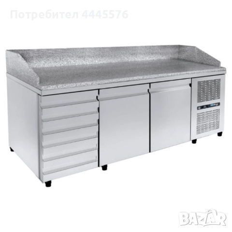 Хладилен плот за пицарии – 3 врати, 410 литра, гранитна плоча