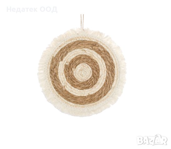  Декоративен панел за стена, Екрю, Кръгъл с канали, 30см