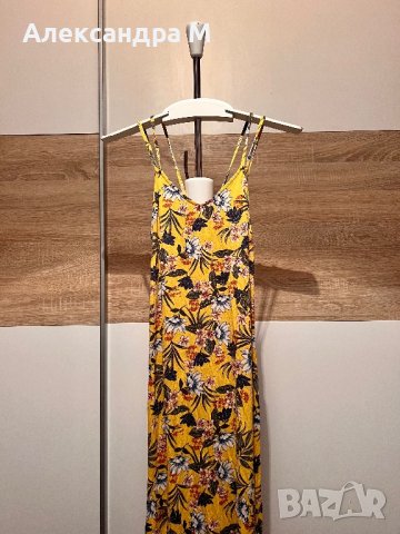 Pull&bear жълта флорална рокля, снимка 1