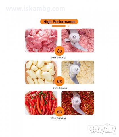 ЕЛЕКТРИЧЕСКИ КУХНЕНСКИ ЧОПЪР 500W BIOLOMIX - код 2828, снимка 4 - Чопъри и пасатори - 33915614
